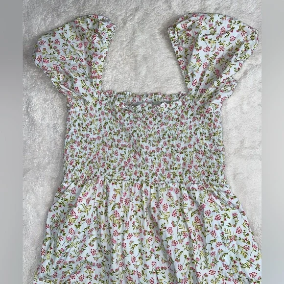 J. Crew Cottagecore 100%Cotton Short-sleeve smocked dress in meadow floral Sz XL - Picture 6 of 12